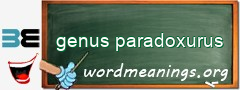 WordMeaning blackboard for genus paradoxurus